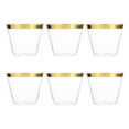 thumbnail image 1 of vasos de plástico desechables de 9 oz con borde dorado para cócteles, vino, bodas, cumpleaños y despedidas de soltera., 1 of 7
