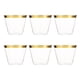 thumbnail image 1 of vasos de plástico desechables de 9 oz con borde dorado para cócteles, vino, bodas, cumpleaños y despedidas de soltera., 1 of 7