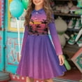 thumbnail image 2 of DISNIMO Palm Tree Dress for Girls Long Sleeve Sunset Dress Kids Purple Swing Dress Girls 5-6 Girls Midi Dress Girl Skater Dresses for Children Fall Twirl Dress Girls Church Girls Dress Clothing, 2 of 7