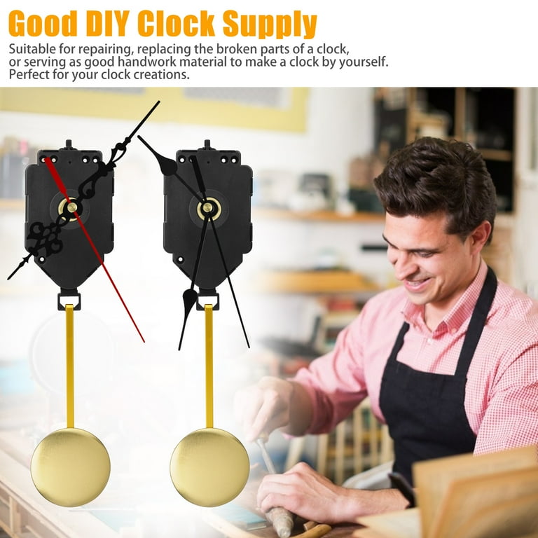 Battery operated clock movement with pendulum sale