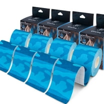 Qiancheng 2" x 16.4 ft Camouflage Blue Kinesiology Tape, (4 Pack)