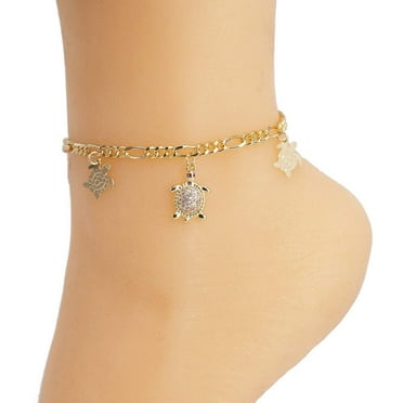 JoeytheJewelryNY 18k Layered real gold Plated Turtles anklet bracelet #31