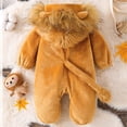 thumbnail image 5 of ZHANGDER Infant Toddler Lion Fancy Dress Costume Baby Winter Flannel Hooded Romper Christmas Jumpsuit, 5 of 8