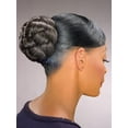thumbnail image 4 of Dome L Formal Bun Color 1B - Foxy Silver Wigs Thick Braided Chignon Comb Attachment Updo Style Hairpiece Extension Synthetic Black Grey Womens Bundle MaxWigs Booklet, 4 of 4