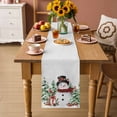thumbnail image 2 of Grey Christmas Table Runner 48 Inches Long Farmhouse Dress Scarves, Snowman Xmas Trees Snowflake Birds Watercolor Dining Tablerunner for Coffee Table/Kitchen Island/Party Décor, 13" x 48", 2 of 8
