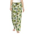 thumbnail image 2 of Goofa Green Hawaii Palms Printed Soft Pajama Pants for Women, Wide Leg Comfy Casual Lounge Yoga Pants-Large, 2 of 9
