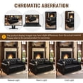 thumbnail image 4 of CQSXDA 1 Seat Mid-Century Modern Chesterfield Sofa Faux Leather with Nailhead Trim and Pillow Included, with Rolled Armrests and Button Tufted Design for Any Space, Black, 4 of 9