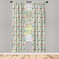 thumbnail image 3 of Ambesonne Fruits Curtains, Retro Fruit Pattern, Pair of 28"x84", Multicolor, 3 of 5