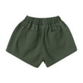 thumbnail image 3 of Povozer Toddler Boy Elastic Waist Pull On Cotton Shorts for Littler Kids Boys(Green,2-3Y), 3 of 5