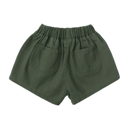 

nsendm Toddler Kids Baby Boys Girls Jogger Shorts Summer Cotton Casual Solid Shorts Active With Pockets Boys Shorts Size 6/7 Shorts Green 5-6 Years