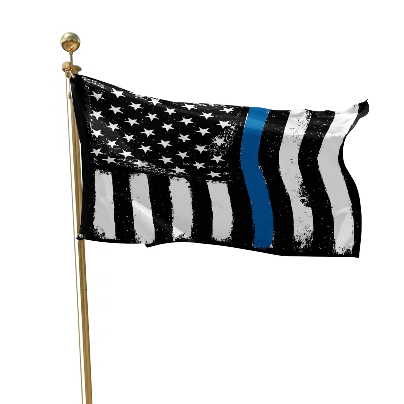 4th of July Flags for Outside 3x5 ft American USA Flag Sloth Outdoor Flags Double Sided Grommets House Banner Black White And Blue Line Patio Yard Flag for Outdoor Party Porch Independence Day Decor