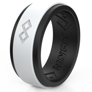Rinfit-Air High-quality Silicone Wedding Ring for Men. Step Edge Design- Soft Silicone Rubber Men's Wedding Band - Designed Silicone Band.