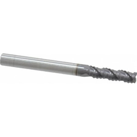 

ProMax 3/16 Diam Coarse Pitch 5/8 LOC 3 Flute Solid Carbide 0.03-0.035 Corner Radius Roughing End Mill AlTiN Finish 2 OAL 3/16 Shank Diam Single End Centercutting 30° Helix