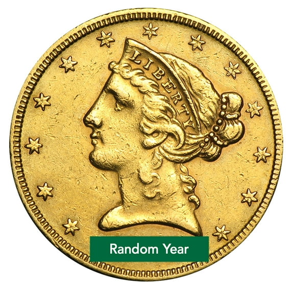 $5 Liberty Gold Half Eagle - Cleaned