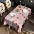 thumbnail image 3 of Pink Cow Milk Strawberry Pattern Rectangle Tablecloth 60"x102",Waterproof Polyester Rectangle Table Cloth, Wipeable Spillproof Polyester Tablecloth for Dining, Camping, Indoor and Outdoor, 3 of 6