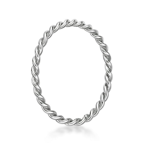 20 Gauge Hoop 14K White Gold 8 MM Diameter Nose Ring