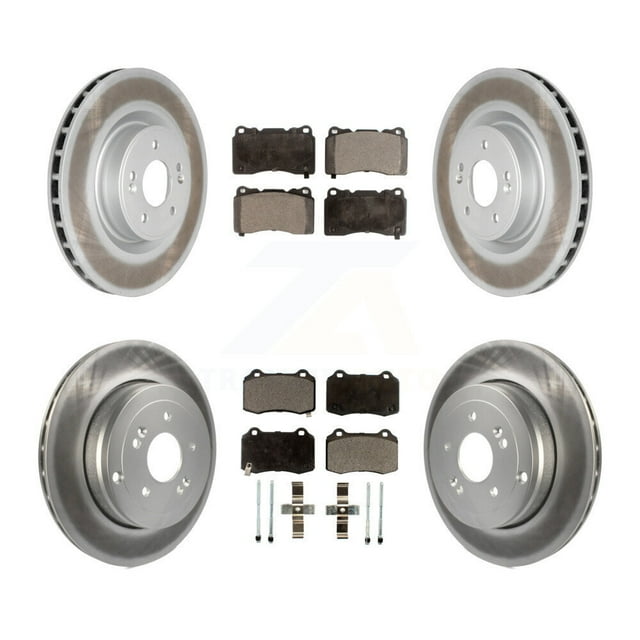 Transit Auto Front Rear Coated Disc Brake Rotors and Ceramic Pads Kit for Car Hyundai Genesis Coupe KGT-101152