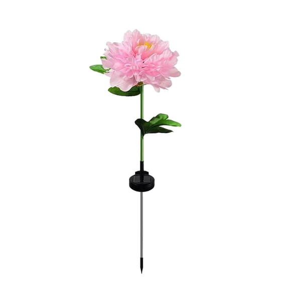 EYNMVR Solar Peony Flower Stake Light, Artificial Pink Peony LED Landscape Light, Waterproof Outdoor Garden Yard Pathway Decor Lamp