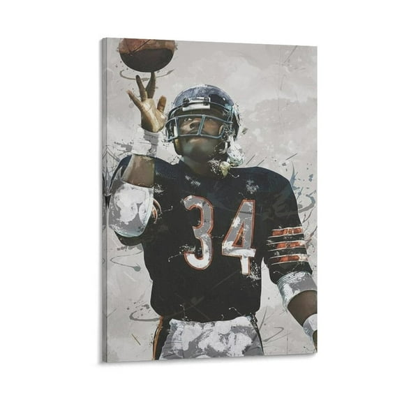 Walter Payton Canvas Poster Wall Art Decor Canvas Art Poster and Wall Art Picture Print Modern Family bedroom Decor Posters 12x18inch(30x45cm)