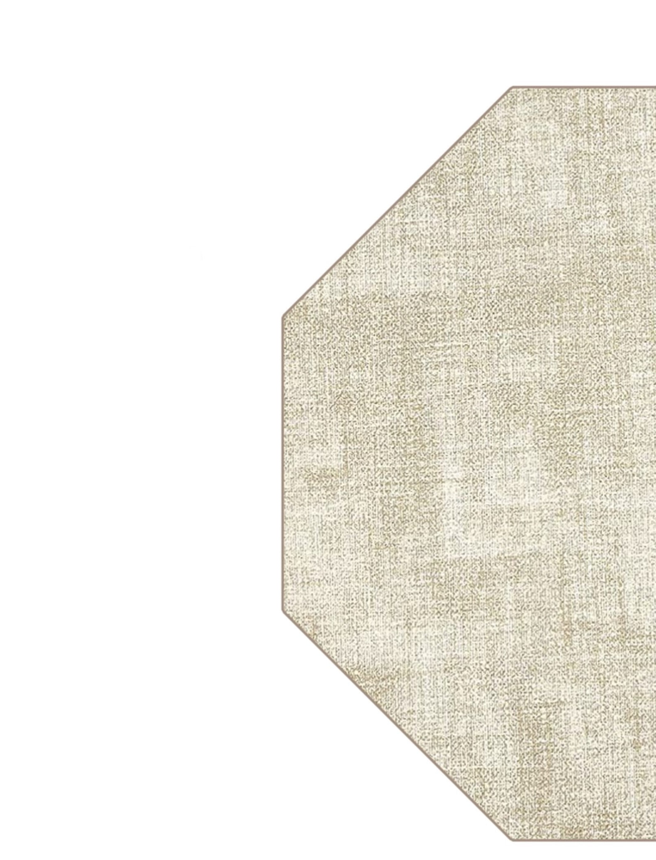 Dainty Home Amalfi Faux Leather Reversible 2 Pattern 15 x 15 Octagon Placemats, Set Of 4, Linen