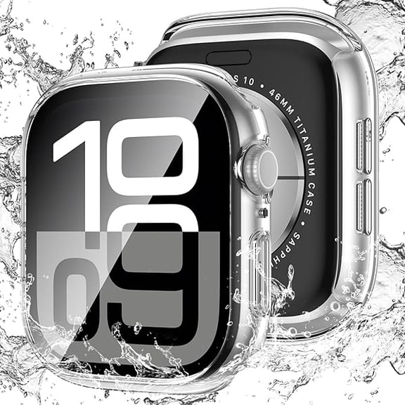Waterproof for Apple Watch Series 11 10 Screen Protector Case 46mm, iWatch Face Cover, Hard PC Protective Bumper with Tempered Glass Accessories for Men Women 46 mm Clear