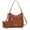 Brown, variant on MKF Collection Maeve Vegan Leather Women's Shoulder Bag & Wristlet Pouch, Modern Hobo Purse Handbag by Mia K - Brown