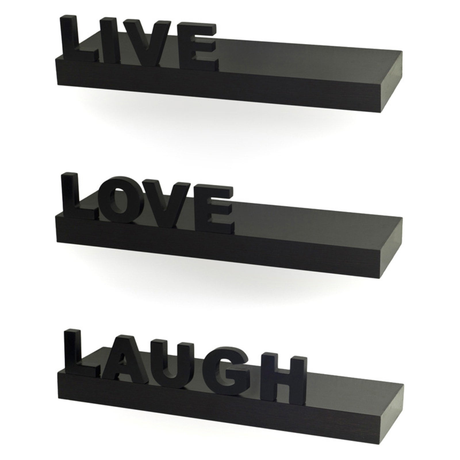 Decorative "Live" "Love" "Laugh" Wall Shelves Set of 3 