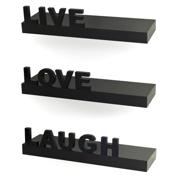 Danya B Decorative Live Love Laugh Wall Shelf - Set of 3