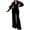 Black, variant on ABATAB Jumpsuits for Women Lapel V-Neck Long Belt Romper Long Sleeve Wide Leg Baggy Party Clubwear Trendy Jumpsuit