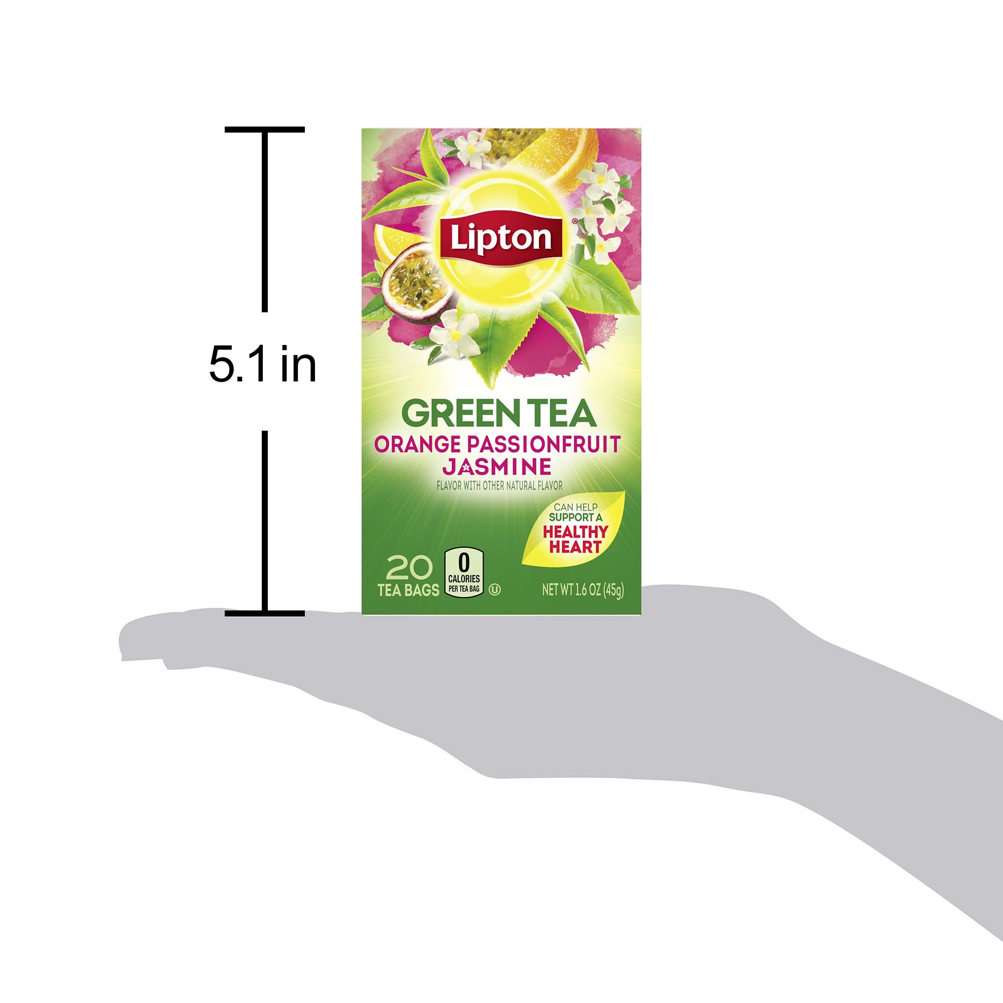 Lipton Green Tea Bags Orange Passionfruit Jasmine Flavored with Other Natural Flavors Can Help Support a Healthy Heart 1.13 oz 20 Count - image 4 of 9
