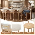 thumbnail image 5 of Dayalane Mid Century Modern Bar Stools Set of 4, 26" Counter Height Faux Leather Upholstered Stools with Curved Back, X-Shape Wood Legs for Kitchen Island, Dining Room, Khaki, 5 of 11