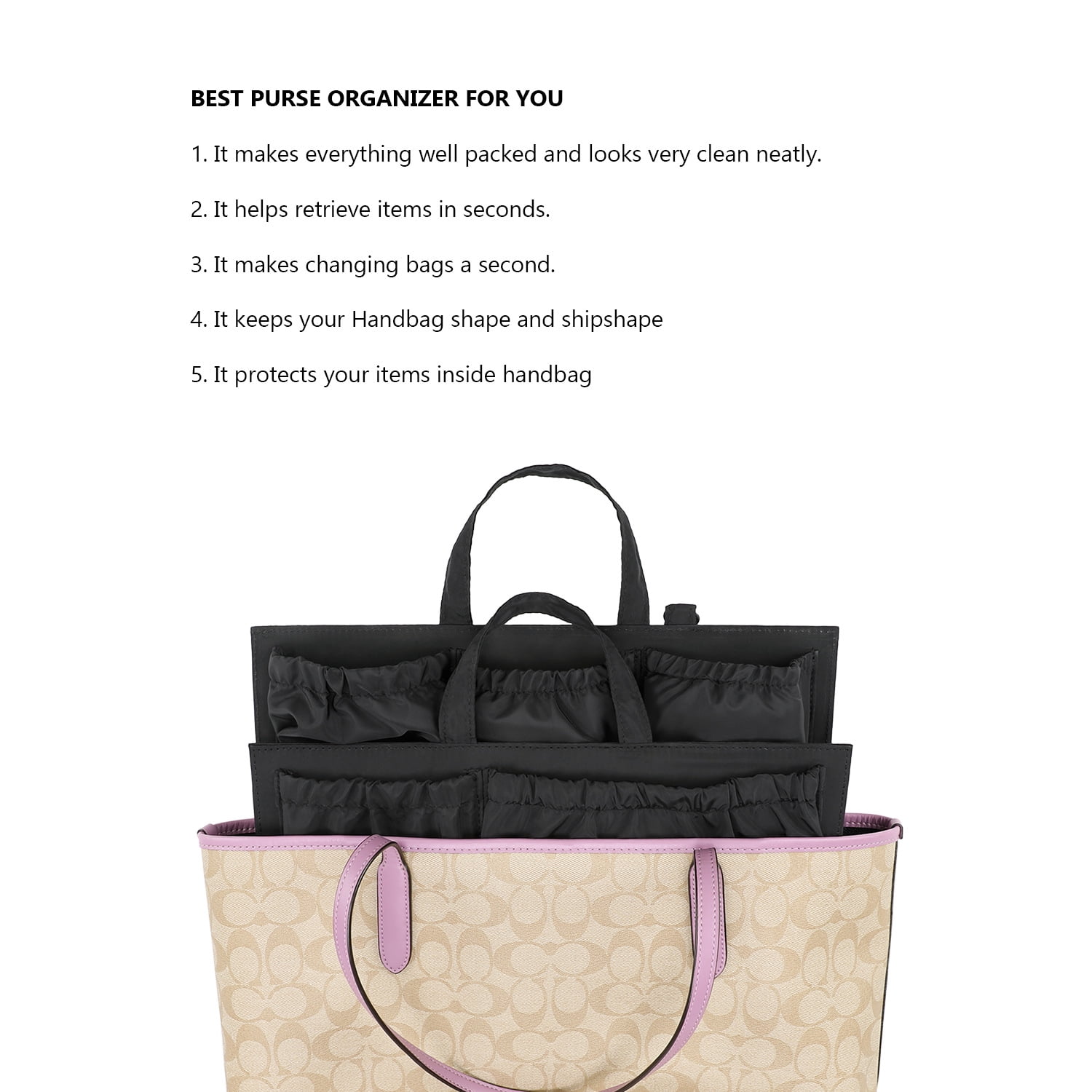 SPEKSEE Tote Bag Organizer Insert - Multi-Pocket Storage for Maternity and Baby Items, Convertible Diaper Bag