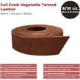 thumbnail image 3 of ELW Genuine Leather Vegetable Tanned 8-10 oz 3.2-4mm Russet Straps, Belts, Strips 2"x94" 5x238cm - Full Grain Veg Tan Leather Cowhide Heavy DIY Craft - Holsters, Belt Blanks, Furniture, 3 of 8