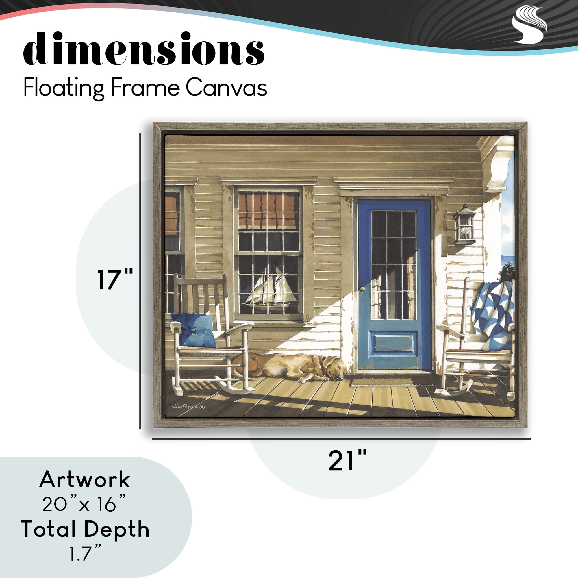 Stupell Industries Front Porch Gathering Brown Framed Floater Canvas Wall Art, design by John Rossini