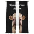 thumbnail image 2 of Funny Cow Sheer Curtains 108 Inches Long 2 Panels Set, Window Sheer Curtains for Living Room/Bedroom, Welcome To OUR Place Modern Retro Light Filtering Rod Pocket Curtain 52''x108''x2, 2 of 8