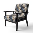 thumbnail image 3 of Designart "Deep Blue And White Daisy In Tranquility III" Blue Floral Upholstered Accent Chair - Cottage Arm Chair For Living Room, 3 of 5