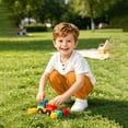 thumbnail image 4 of SGFCWSX Boys 2 Piece Outfits Henley Short Sleeve T-Shirt Jogger Pants Summer Casual Linen Cotton Clothes Set Orange Size 12M, 4 of 6