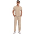 thumbnail image 2 of Niaahinn Scrubs for Men Set – V-Neck Top & Straight Leg Pants Stretch Nursing Uniform Set with Adjustable Waistband and Multiple Pockets, 10 Colors, 2 of 5