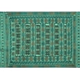 thumbnail image 1 of Ahgly Company Machine Washable Indoor Rectangle Persian Turquoise Blue Traditional Area Rugs, 2' x 5', 1 of 4