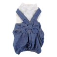 thumbnail image 1 of Pet Jumpsuit Causal Jean Clothes With A Bowknot For Small Medium Dogs Gift Home, 1 of 5