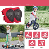 Knee Pads for Kids Elbow Pads Set Toddler Protective Gear Knee Pads for Girls with Wrist Guards Red