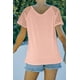 thumbnail image 1 of ABPHQTO Camiseta rosa de manga raglán a rayas para mujer, 1 of 5