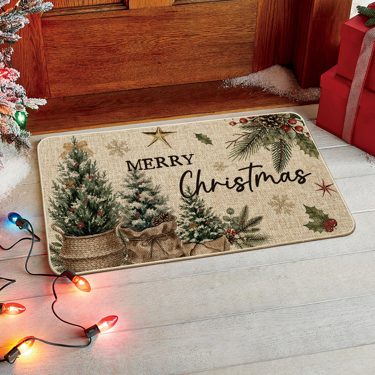 Sm:)e Pine Tree Pinecone Christmas Doormat, 17x29 Inch photo 8