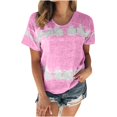 thumbnail image 4 of Birdeem T-Shirt Mode Imprimé pour Femmes Manches Courtes Blouse Col Rond Hauts Décontractés, 4 of 12