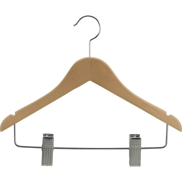 International Hanger Wooden Junior Combo Hanger, Natural Finish with ...