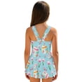 thumbnail image 5 of COEQINE Girls One Piece Swimsuit with Skirt Sleeveless Cute Skirted Bathing Suit Hawaiian Swimwear for Kids 3-4 Years, Summer Swim Dress for Water Play, Easter Egg Butterfly Tulip Blue, 5 of 8