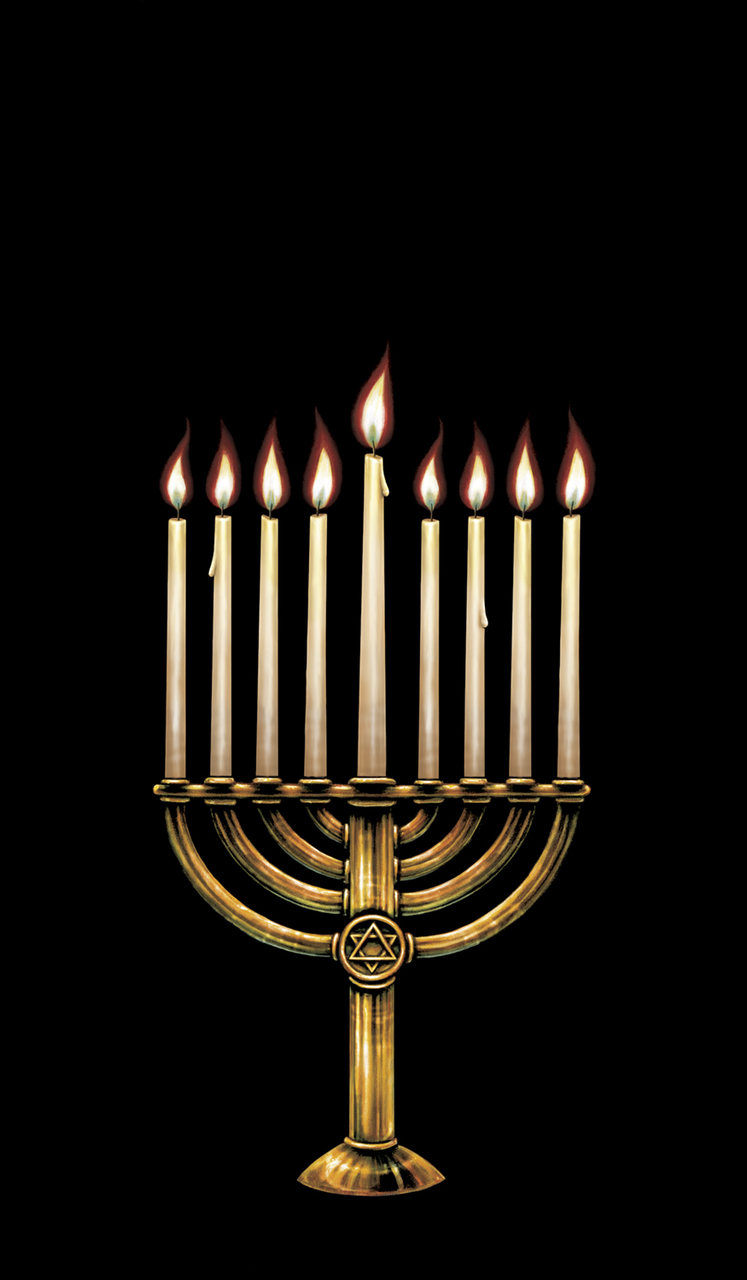 WOWindow Posters Hannukah Menorah Poster Window Decoration 34.5"x60