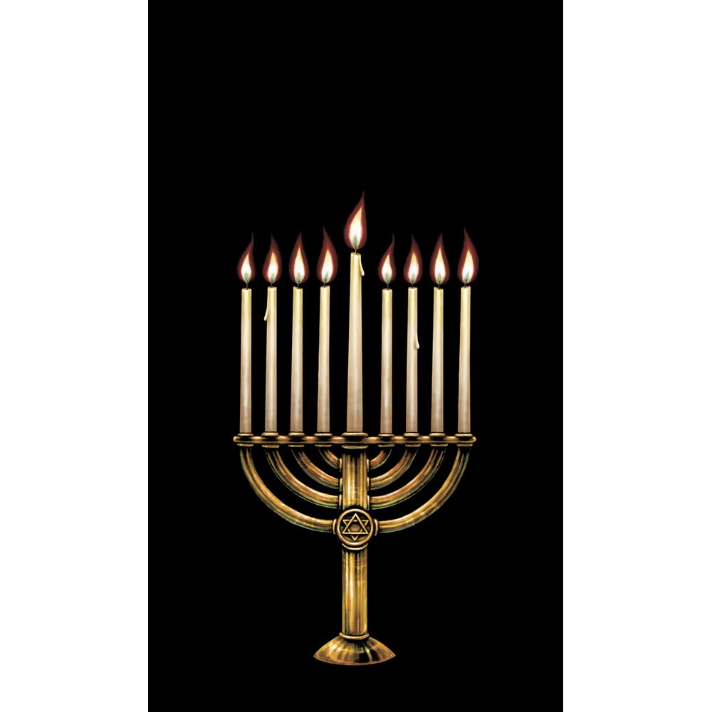 WOWindow Posters Hannukah Menorah Poster Window Decoration 34.5"x60