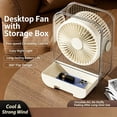 thumbnail image 3 of Desktop Circulation Fan with Storage Box – USB Rechargeable, Portable Desk Fan with 5 Wind Speeds for Office, Home, or Travel – Compact and Quiet Airflow, 3 of 6