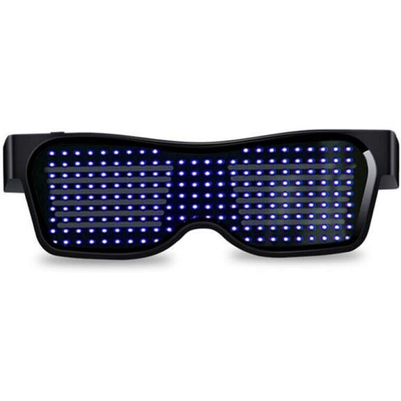 LINLIN LED Glasses Customizable BT Light Up Glasses Rave Chemion Glasses for Nightclub Party Stage Blue